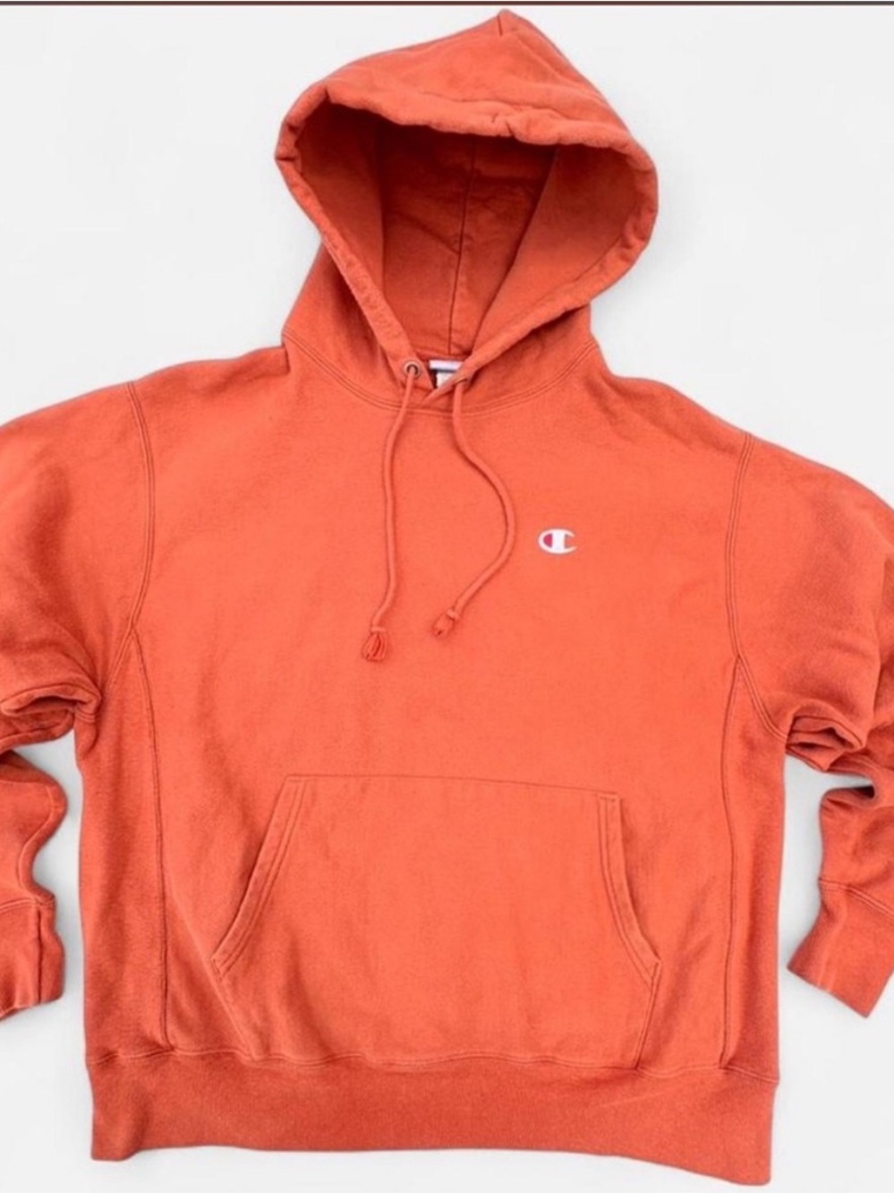 Champion Burnt Orange Reverse Weave Hoodie Large Casual Athletic Gym Running Fun